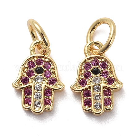 Латунные микро-паве красочные кубические циркониевые подвески KK-I658-19G-1