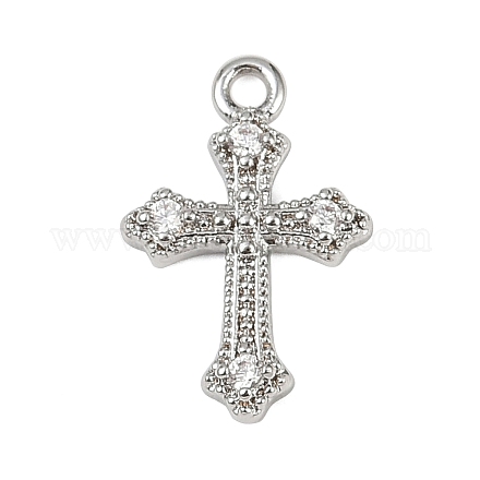 Латунные микропаве прозрачные подвески с фианитом KK-L238-13P-1