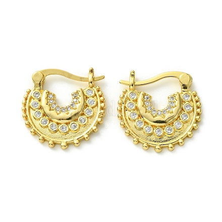 Серьги-кольца из латуни с цирконием EJEW-K256-05G-1