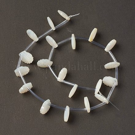 Натуральные белые бусины из перламутровых ракушек BSHE-B005-07-1