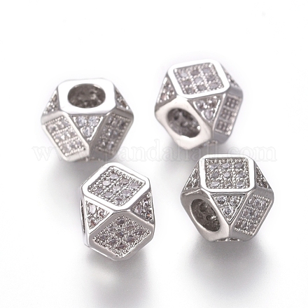 Латунные микро проложить кубического циркония бусы ZIRC-L088-01B-P-1