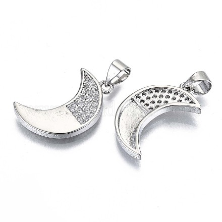 Латунные микропаве прозрачные подвески с фианитом KK-S061-79P-NR-1