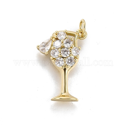 Латунные микро проложить кубического циркония подвески KK-F899-04A-G-1