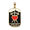 Tarot 304 Stainless Steel Enamel Pendants, Ion Plating(IP), Real 18K Gold Plated, Heart, 32x19.5x2mm, Hole: 7x3.5mm