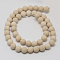 Natural Fossil Beads Strands, Frosted, Round, 4mm, Hole: 0.8mm, about 84~90pcs/strand, 14.5 inch