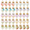 100Pcs 10 Colors Gradient Color ABS Plastic Imitation Pearl Pendants, with Alloy Rhinestone Fingdings, Round Charms, Mixed Color, 19x11.5mm, Hole: 4x3.5mm, 10pcs/color
