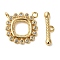 Brass Micro Pave Clear Cubic Zirconia Toggle Clasps, Cadmium Free & Nickel Free & Lead Free, Sun, Real 18K Gold Plated, 20.5mm, Ring: 13x13x1.5mm, Hole: 1.2mm, Bar: 13.5x2x2mm, Hole: 1.2mm