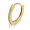 Rack Plating Brass Micro Pave Cubic Zirconia Hoop Earrings Findings, Long-Lasting Plated, Lead Free & Cadmium Free, Real 18K Gold Plated, 17.5x2mm, Hole: 1.2mm