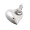 Brass Pendants, Cadmium Free & Lead Free, with Micro Pave Cubic Zirconia, Heart, Platinum, 34x24x12mm, Hole: 1.8mm