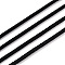Round Polyester Elastic Cord, Adjustable Elastic Cord, with Spool, Black, 1mm, about 49.21 Yards(45m)/Roll