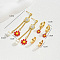 Stainless Steel Flower Tassel Earring Sets, Golden, 65~21x4~10mm