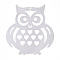 Anti-Tarnish 201 Stainless Steel Big Pendants, Etched Metal Embellishments, Owl Charms, Stainless Steel Color, 92x82x0.3mm, Hole: 3mm