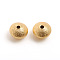 Matte Style Brass Textured Beads, Long-Lasting Plated, Rondelle, Real 14K Gold Plated, 6.5~7x4.5mm, Hole: 1.2mm