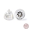 925 Sterling Silver Pendants, with Jump Rings, Lotus Charms, with S925 Stamp, Silver, 9x10mm, Hole: 3.4mm