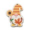 Wood Pendants, Thanksgiving Theme, Orange, Flower, 55x41x2.5mm, Hole: 2mm