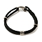 PU Leather Round Cord Multi-strand Bracelets, Constellation Alloy Bracelets for Women Men, Pisces, 8-1/4 inch(20.9cm)