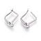 Tarnish Resistant 304 Stainless Steel Hoop Earring Findings with Latch Back Closure, Stainless Steel Color, 15~16x13~13.5x2mm, Hole: 1.6mm, Pin: 0.6x1mm