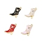 Alloy Rhinestone Pendants, Enamel Style, Shoes, Mixed Color, 23x16x7.5mm, Hole: 1.5mm