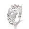 Crystal Rhinestone Infinity Finger Ring, 304 Stainless Steel Jewelry for Women, Stainless Steel Color, US Size 7 1/4(17.5mm)