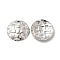 Non-Tarnish 304 Stainless Steel Pendants, Flat Round Charm, Stainless Steel Color, 20x3mm, Hole: 1.8mm