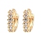 Brass Micro Pave Cubic Zirconia Hoop Earring, Ring, Light Gold, 10x2.5x11.5mm