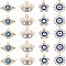 SUPERFINDINGS 40Pcs 4Style Evil Eye Alloy Enamel Pendants Evil Eye Rhinestone Charms 14.5~19x15~21.5mm Evil Eye Pendants Bulk for DIY Bracelet Necklace Jewerly Craft Making Hole:1.6~2mm