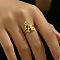 Brass Micro Pave Cubic Zirconia Finger Rings, Cadmium Free & Nickel Free & Lead Free, for Women, Letter Q, US Size 3(14mm)