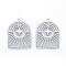 Non-Tarnish 201 Stainless Steel Pendants, Arch with Star, Stainless Steel Color, 27x21x1mm, Hole: 1.6mm