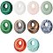 NBEADS 10 Pcs 10 Styles Natural Donut Gemstone Charms, 17.5mm Flat Round Mixed Natural and Synthetic Donut Stone Beads Pendants Natural Stone Pendant for Jewelry Making, Hole: 5.5mm