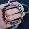 Round Natural Tiger Eye & Black Obsidian & Synthetic Non-magnetic Hematite Beads Stretch Bracelets for Girl Women, 5-7/8~7-7/8 inch(15~20cm)