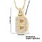 Elegant Brass Micro Pave Clear Cubic Zirconia 3D Initial Necklaces, Perfect Gift for Her, Golden, Letter B, 15.75 inch(40cm)