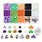 DIY Jewelry Making Kit, Including Polymer Clay & Glass Seed & Plastic Beads, Alloy Enamel Pendants, Elastic Thread, Mixed Color, 4~23x0.8~20.5x0.8~4mm, Hole: 1~2mm
