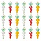 30Pcs 3 Styles Glass Pendants, Corrat Charms, with Real 18K Gold Plated Brass Findings, Mixed Color, 25mm, 10pcs/style