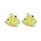 Alloy Enamel Animal Cartoon Pendants, Light Gold, Fish, 14x15.5x5mm, Hole: 1.4mm