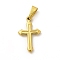 PVD Vacuum Plating 201 Stainless Steel Pendants, Cross Charms, Golden, 19x11.5x2mm, Hole: 6x2.5mm
