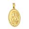 304 Stainless Steel Pendants, Religious, Oval with Saint Charm, Golden, 33.5x20x3mm, Hole: 6.5x3.5mm