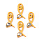 Spray Painted Alloy Pendants, with Glass, Cadmium Free & Lead Free, Orange, 28x14x4.5mm, Hole: 2mm