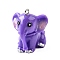 Resin Pendants, Elephant Charms, with Platinum Iron Loops, Medium Slate Blue, 28x24x25mm, Hole: 2mm