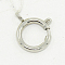 Tarnish Resistant 304 Stainless Steel Spring Ring Clasps, Manual Polishing, Necklace Design Materials, Stainless Steel Color, 5mm, Hole: 1mm