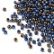 Electroplated Glass Beads, Round, Golden Plated, Blue, 2x1.5mm, Hole: 0.7mm, 700pcs/set
