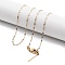 Ion Plating(IP) Adjustable 304 Stainless Steel Dapped Chain Necklaces, with Silicone Beads, Golden, 17.32~17.64 inch(44~44.8cm)