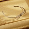 304 Stainless Steel Cuff Bangles for Women, Bowknot, Stainless Steel Color