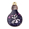 Alloy Pendant, Lead Free & Cadmium Free & Nickel Free, Lamp Bulb with Cat Shape, Black, 28x17x1.5mm, Hole: 1.8mm