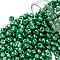 6/0 Glass Seed Beads, Metallic Colours Style, Round, Sea Green, 6/0, 4mm, Hole: 1.5mm, about 4500pcs/pound