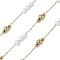 304 Stainless Steel Cable Chains, Rondelle, with Glass, Ion Plating(IP), Real 18K Gold Plated, Soldered, with Spool, White, 2.3x2mm, about 32.81 Feet(10m)/Roll