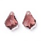 Faceted Glass Pendants, Leaf, Indian Red, 16x11x6mm, Hole: 1.5mm