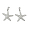 Brass Pendants, Cadmium Free & Lead Free, Starfish, Platinum, 21.5x20.5x3mm, Hole: 4.5x2.5mm