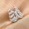 Brass Micro Pave Clear Cubic Zirconia Cuff Rings for Women, Cadmium Free & Lead Free, Long-Lasting Plated, Rack Plating, Platinum, 24mm, US Size 7 1/4(17.5mm)