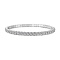 925 Sterling Silver Micro Pave Cubic Zirconia Stretch Bracelets for Women, Platinum, Clear, 1/8 inch(0.35cm), Inner Diameter: 2-1/8 inch(5.45cm)~2-1/4 inch(5.6cm)