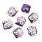 Pearlized Handmade Porcelain Beads, Owl, Blue Violet, 15x16mm, about 10pcs/bag